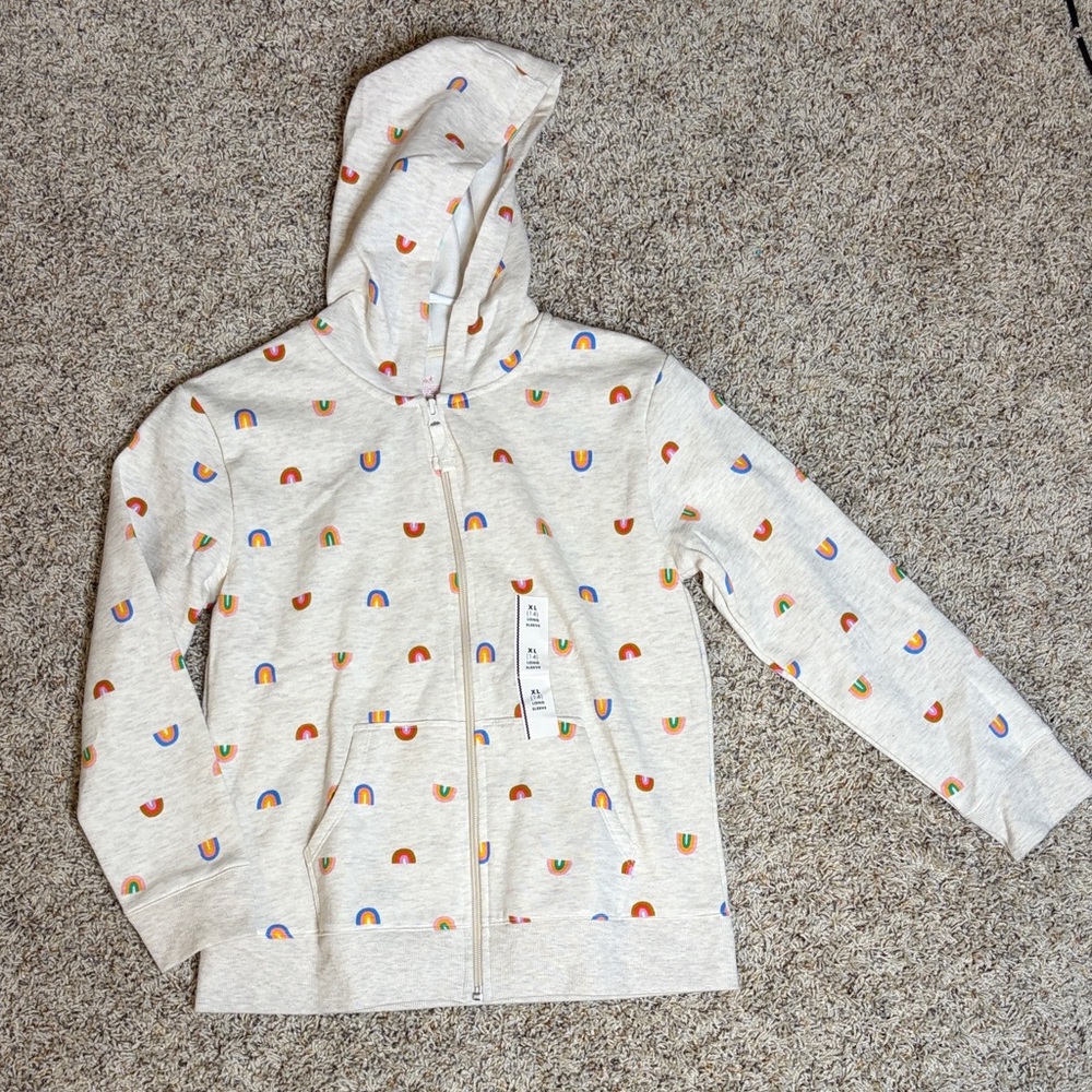 Cat & Jack Rainbow Patterned Zip-Up Hoodie
